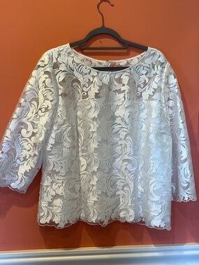 White Lace Alex Evenings Top XL